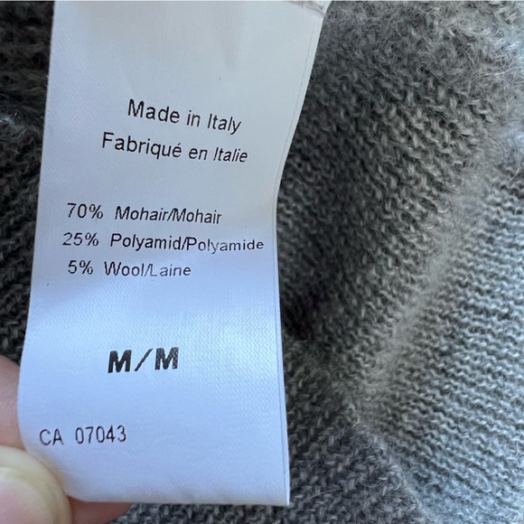 Dimensione Maglia Mohair Wool Gray Italian Mock Neck Sweater Women's size Medium - Picture 4 of 8